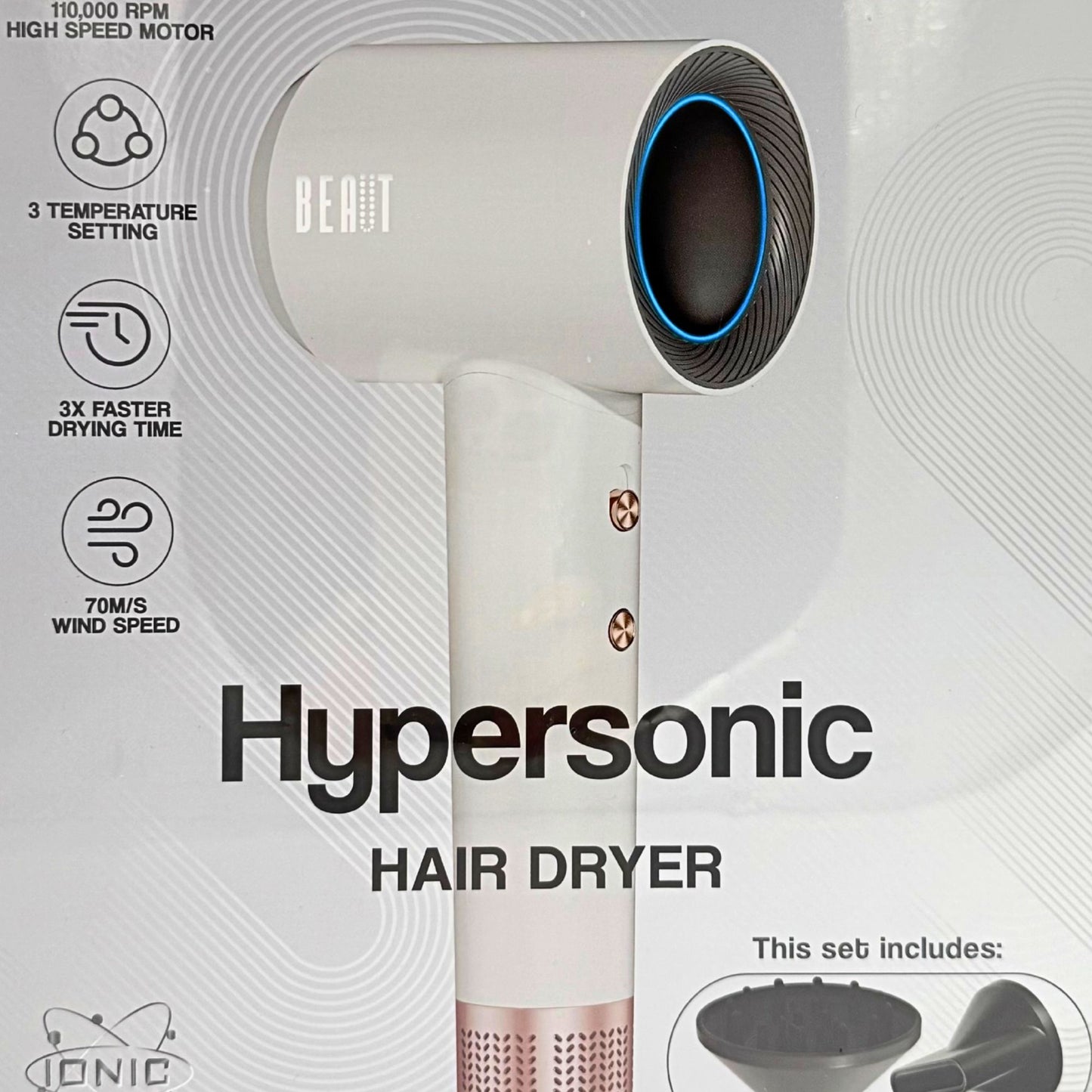 Hypersonic Hair Dryer – High-Speed Ionic Professional Blow Dryer