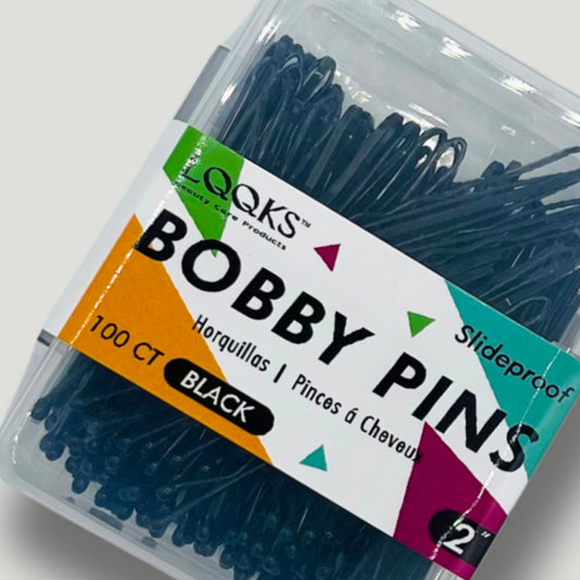 Black Bobby Pins – Non-Slip Grip (Pack of 100)