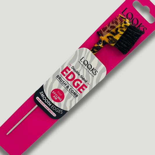 Double-Sided Edge Brush & Comb – Leopard