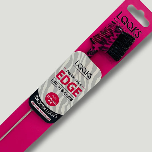 Double-Sided Edge Brush & Comb – Pink Tiger