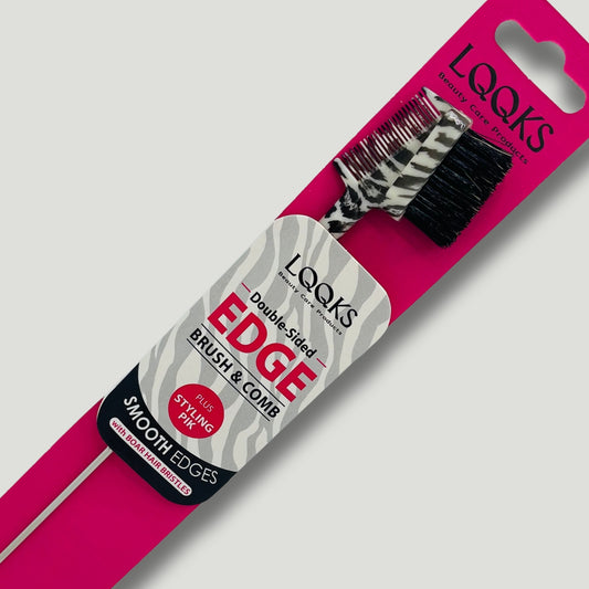 Double-Sided Edge Brush & Comb – Zebra