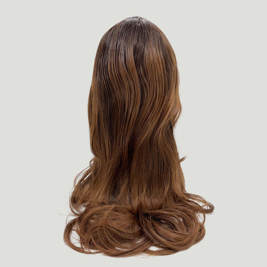 05- Synthetic Long Brown Wig with Bangs – Dark Root Ombre