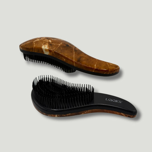 LQQKS Wet & Dry Detangling Brush – Caramel Marble Finish