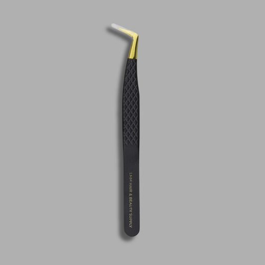 03- LNM Professional L-Shaped Lash Tweezer – Precision Stainless Steel Volume Tool