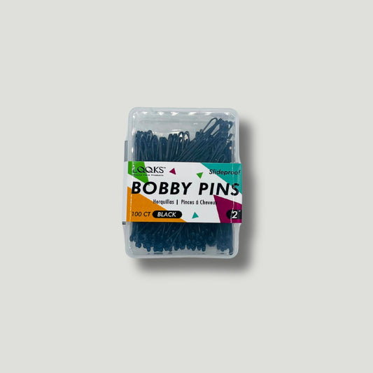 Black Bobby Pins – Non-Slip Grip (Pack of 100)