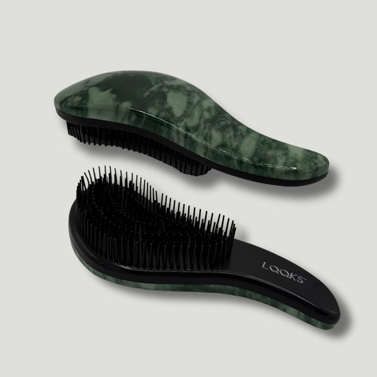 LQQKS Wet & Dry Detangling Brush – Green Marble Finish
