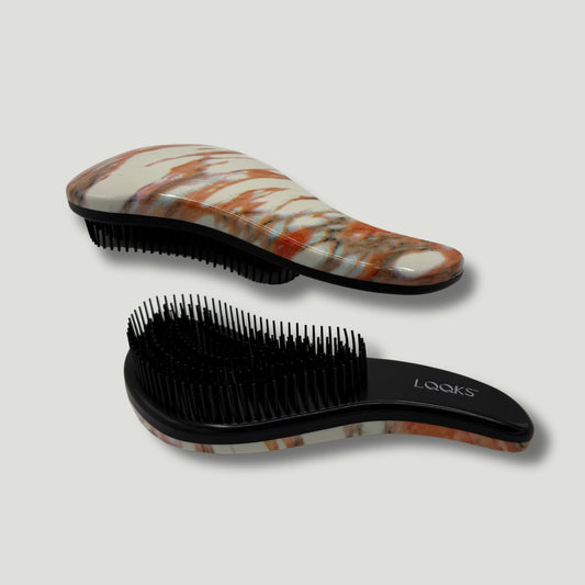 LQQKS Wet & Dry Detangling Brush – Sunset Marble Finish